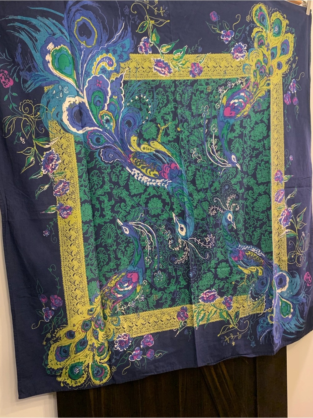 April Cornell Peacock Print Tablecloth